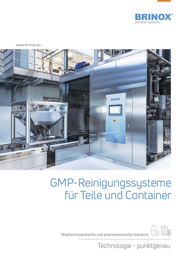 Brinox GMP-Reinigungssysteme für Teile und Container Brinox GMP-Reinigungssysteme für Teile und Container